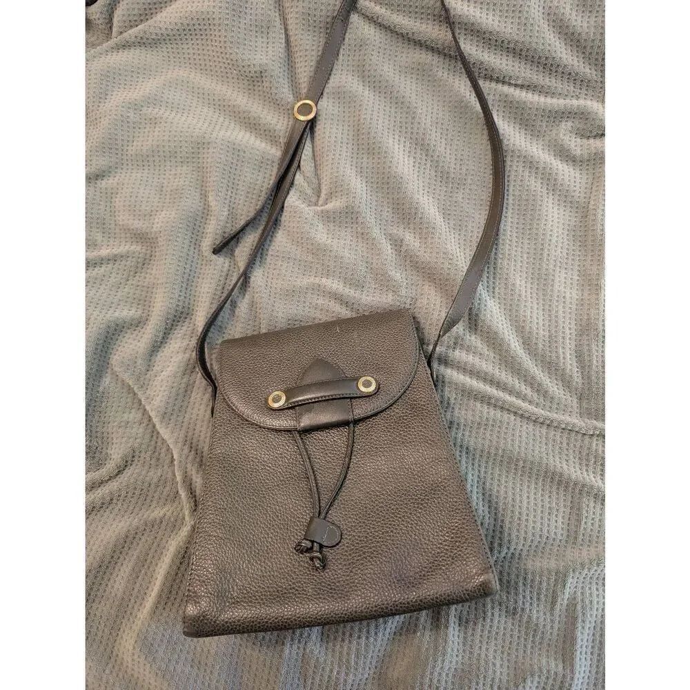 VTG 60s Francesco Smalto Paris Women's Olive Green Crossbody Bag Pebbled Leather
